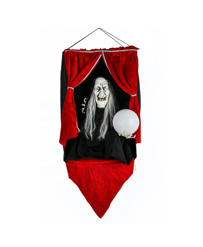 National Tree Company 28" Animated Halloween Sound Activated Fortune Teller In Red