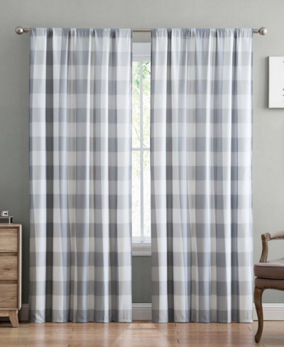 Truly Soft Everyday Buffalo Plaid Window Panel Pair Set In Gray