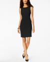 Kasper Petite Stretch-crepe Sleeveless Sheath Dress In Black