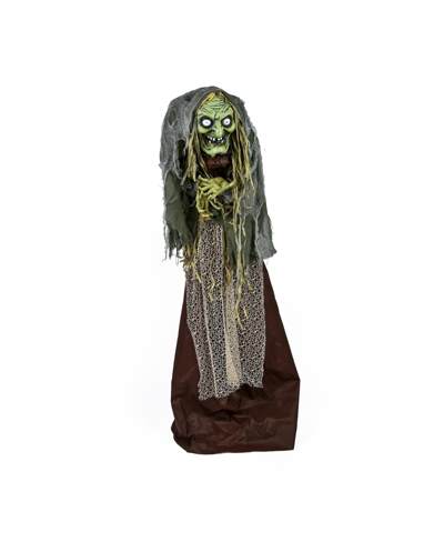 National Tree Company 59" Animated Halloween Sound Activated Witch In Green