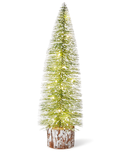 Holiday Lane Northern Lights Green Sisal Medium Tree With Wood Base Led Light-up Decor, Created For Macy's In No Color