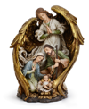 Napco Angel With Holy Family In Wings In Gold-tone