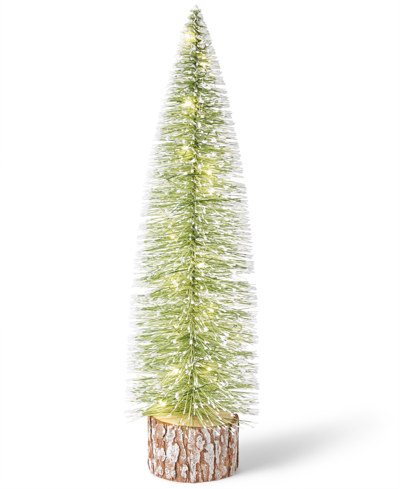 Holiday Lane Northern Lights Green Sisal Large Tree With Wood Base Led Light-up Decor, Created For Macy's In No Color
