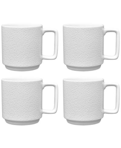 Noritake Colortex Stone Stax Mugs, Set Of 4 In White