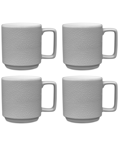 Noritake Colortex Stone Stax Mugs, Set Of 4 In Grey