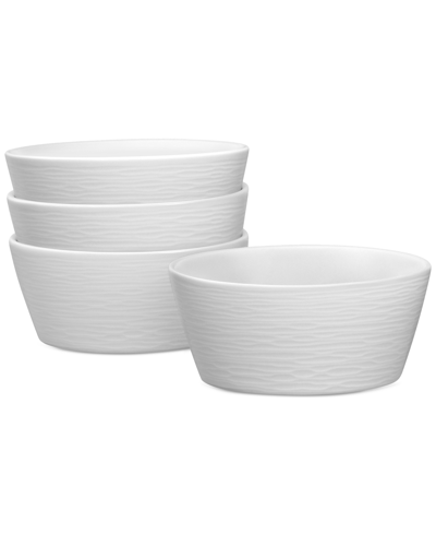 Noritake Swirl Fruit Bowls, Set Of 4 In White