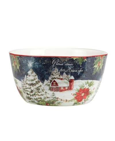 Certified International Silent Night Deep Bowl In Red And Blue