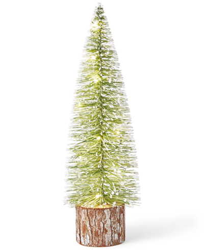 Holiday Lane Northern Lights Green Sisal Small Tree With Wood Base Led Light-up Decor, Created For Macy's In No Color