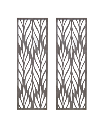 Madison Park Florian Carved Wall Panel Decor Set, 2 Piece In Reclaimed Gray