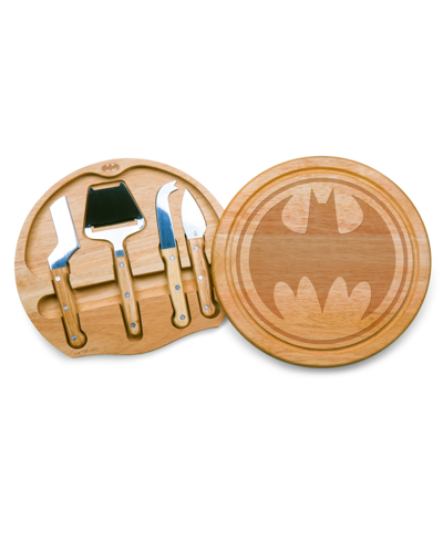Toscana Batman Bat Signal Circo 5 Piece Cheese Cutting Board Tools Set In Brown