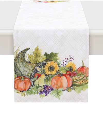 Laural Home Cornucopia Harvest Runner, 13" X 90" In Taupe