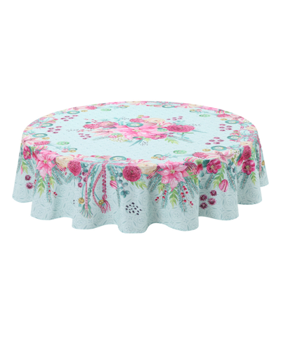 Laural Home Boho Christmas 70" Round Tablecloth In Aqua