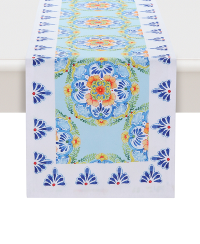 Laural Home Talavera Runner, 13" X 72" In Baby Blue