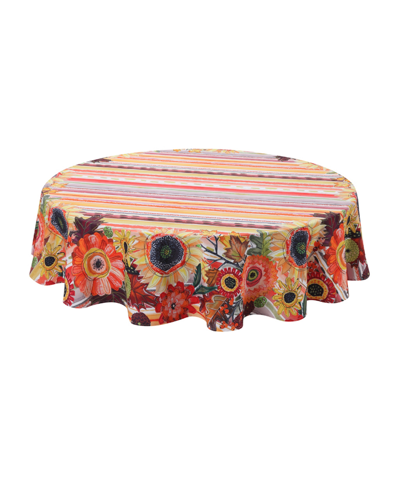 Laural Home Harvest Snippets 70" Round Tablecloth In Multi
