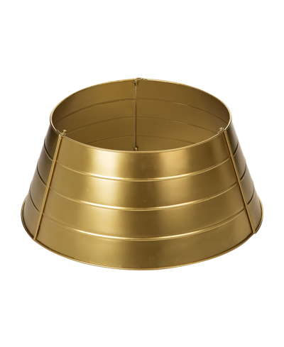 Glitzhome 22" Christmas Painted Metal Tree Collar In Gold-tone