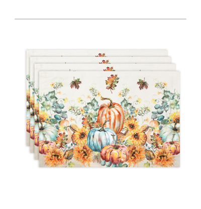 Laural Home Harvest Sun Set Of 4 Placemats, 13" X 19" In Taupe