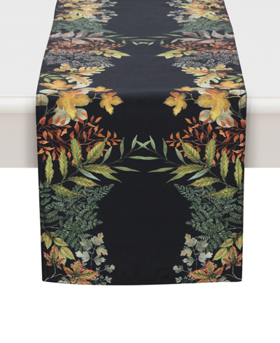 Laural Home Sophisticated Autumn Table Runner, 13" X 90" In Black