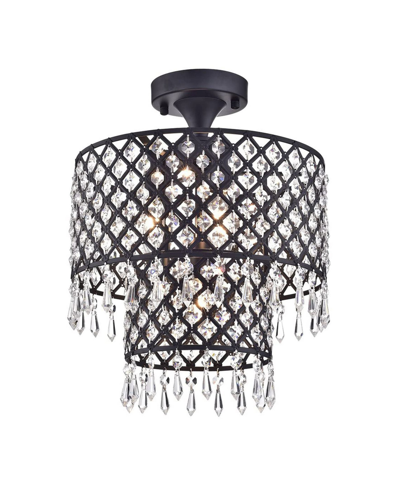 Home Accessories Anika 15" 4-light Indoor Semi-flush Mount Chandelier With Light Kit In Black