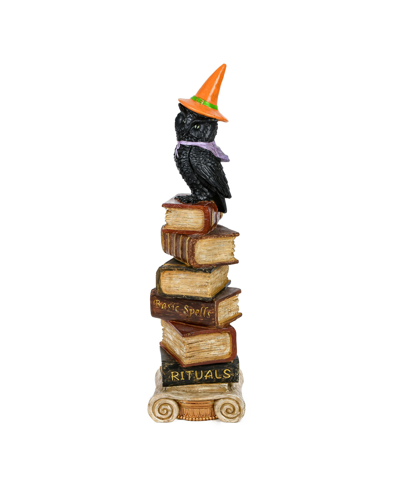 National Tree Company 32" Halloween Owl On Stacked Books In Black