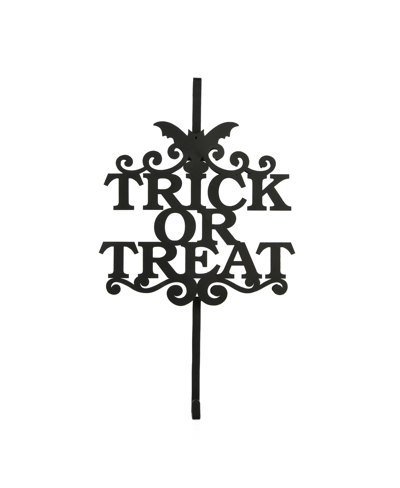National Tree Company 19" Halloween "trick Or Treat" Wreath Hanger In Black