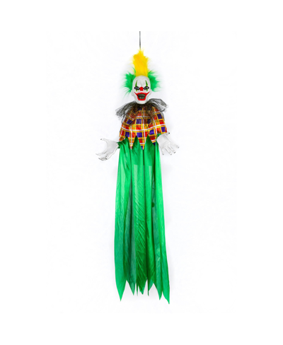 National Tree Company 39" Hanging Sound Activated Animated Halloween Clown In Green