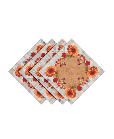 Laural Home Fall In Love Set Of 4 Napkins, 20" X 20" In Honey Brown