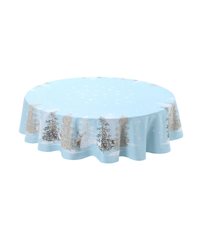 Laural Home Winter Wonderland 70" Round Tablecloth In Blue