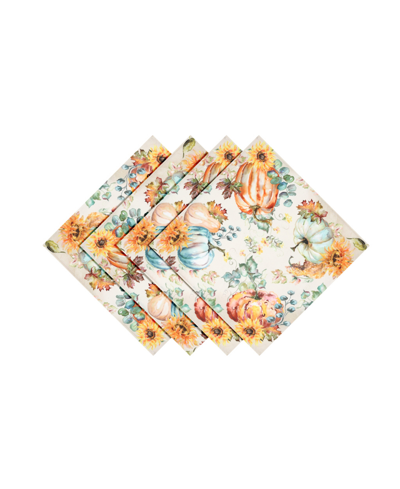 Laural Home Harvest Sun Set Of 4 Napkins, 20" X 20" In Taupe