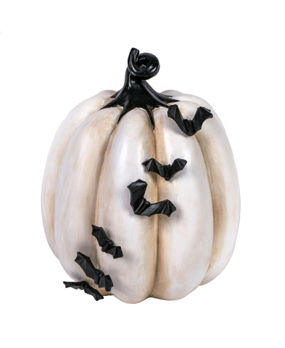 National Tree Company 9" Halloween Crawling Bats Pumpkin In White