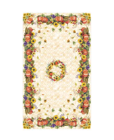 Laural Home Cornucopia Harvest Tablecloth, 70" X 120" In Taupe
