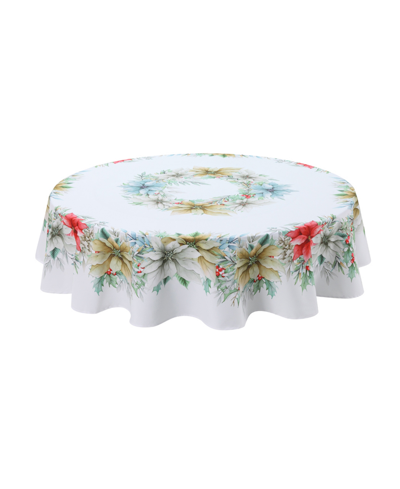 Laural Home Glad Tidings 70" Round Tablecloth In Off-white