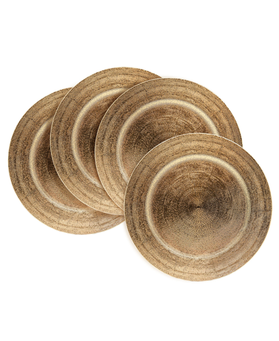 American Atelier Dazzle Set Of 4 Electroplated Charger Plates, Service For 4 In Gold-tone