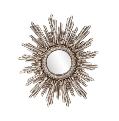 Howard Elliott Chelsea Mirror In Antique-like Silver-tone Leaf