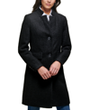 DKNY WOMEN'S PETITE SINGLE-BREASTED BOUCLE WALKER COAT, CREATED FOR MACY'S