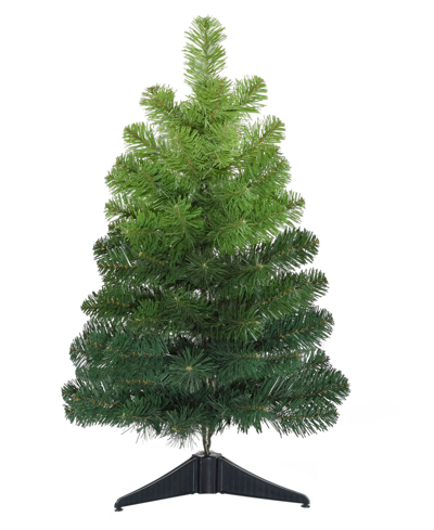 Perfect Holiday Tabletop Ombre Green Christmas Tree With Plastic Stand, 2"