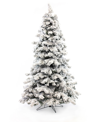PERFECT HOLIDAY HEAVY SNOW FLOCKED CHRISTMAS TREE WITH METAL STAND, 6.5"