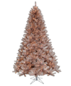 PERFECT HOLIDAY PRE-LIT ROSE GOLD-TONE OREGON FIR TINSEL TREE INSTANT CONNECT, 5"