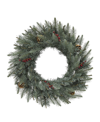 PERFECT HOLIDAY CAROLINA SPRUCE WREATH WITH PINE CONES & RED BERRY CLUSTERS, 2"