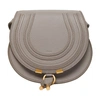 Chloé Marcie Mini Textured-leather Shoulder Bag In Cshmere_grey