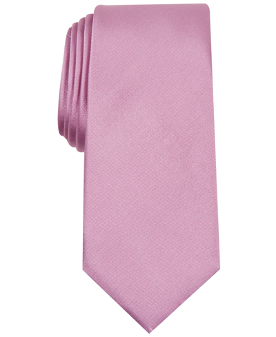 Alfani Men's Solid Texture Slim Tie, Created For Macy's In Pink