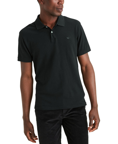 Dockers Men's Icon Slim-fit Embroidered Logo Polo Shirt In Mineral Black