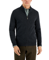 Club Room Men's Full-zip Cashmere Sweater, Created For Macy's In Dark Charcoal Heather