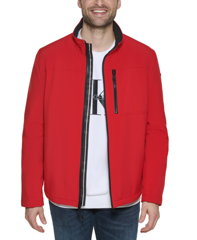 CALVIN KLEIN MEN'S SHERPA LINED CLASSIC SOFT SHELL JACKET