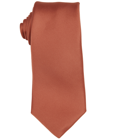 Construct Men's Satin Solid Extra Long Tie In Amber