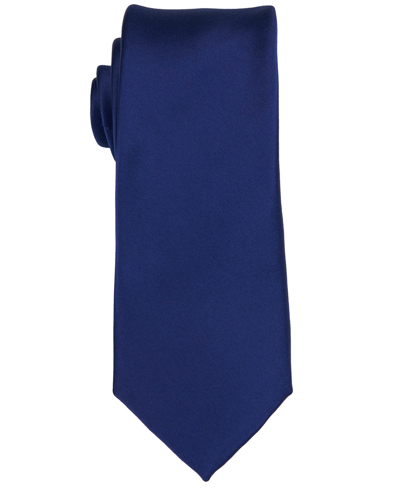 Construct Men's Satin Solid Extra Long Tie In Blueberry