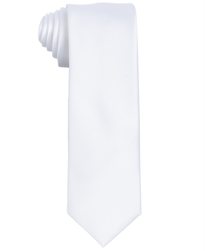 Construct Men's Satin Solid Tie In White