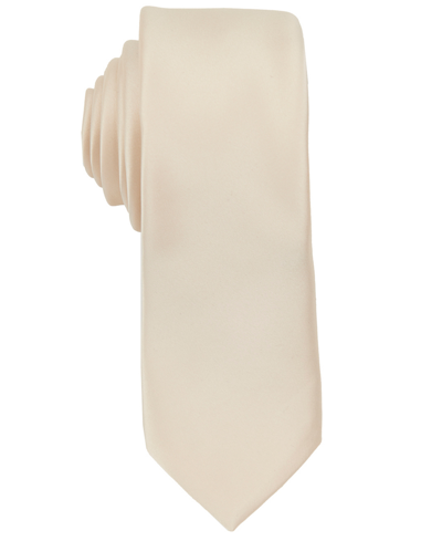 Construct Men's Satin Solid Extra Long Tie In Vanilla