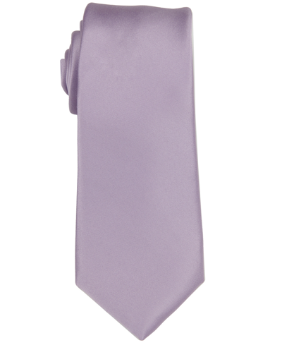 Construct Men's Satin Solid Extra Long Tie In Lavender