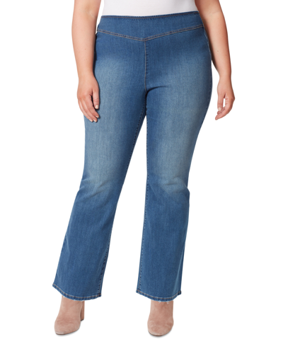Jessica Simpson Trendy Plus Size Pull-on Long Flare Jeans In Jayda