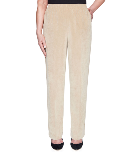 Alfred Dunner Plus Size Classics Pull-on Corduroy Straight Leg Pants In Tan
